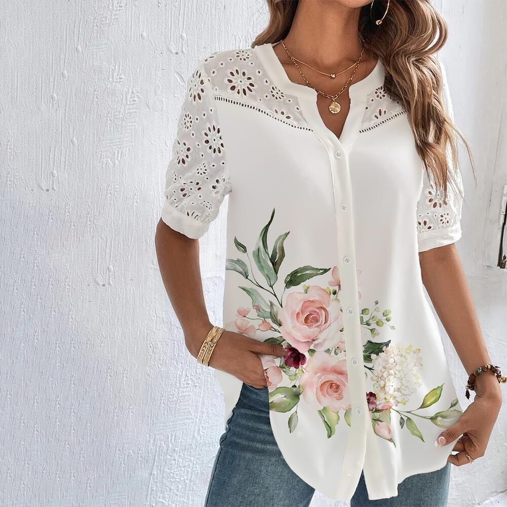 🎁 [S-5XL] Nove majice s kratkimi rokavi, cvetlični potiski, lepe in udobne