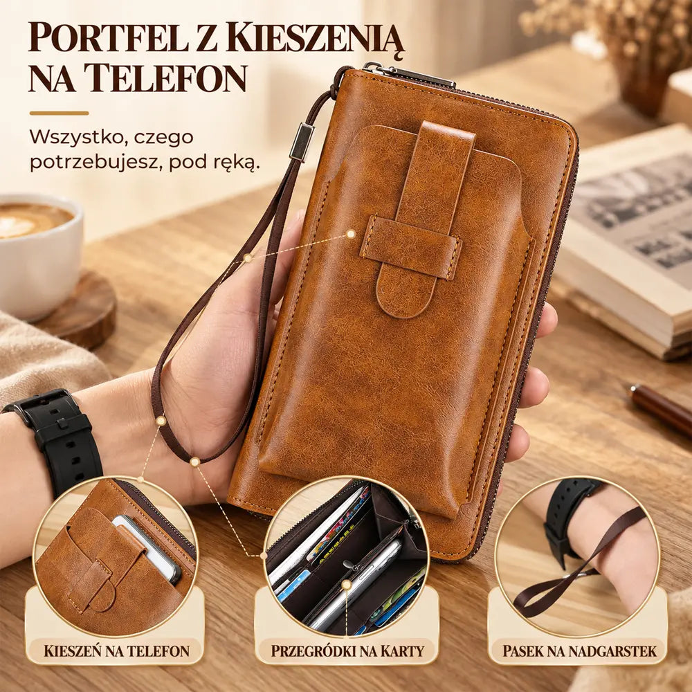 【50% taniej】💼 Wielofunkcyjny portfel męski, ręcznie wykonany z naturalnej skóry – nowy model