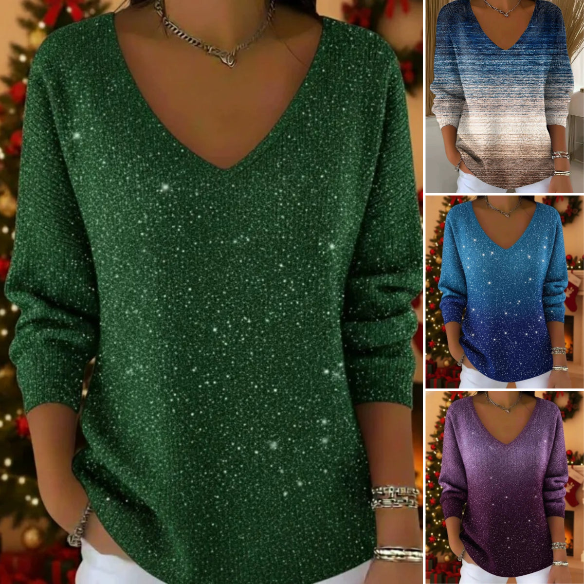 💥【50% popust】👚👚Nov ženski pulover z dolgimi rokavi in V-izrezom, jesen/zima 2026