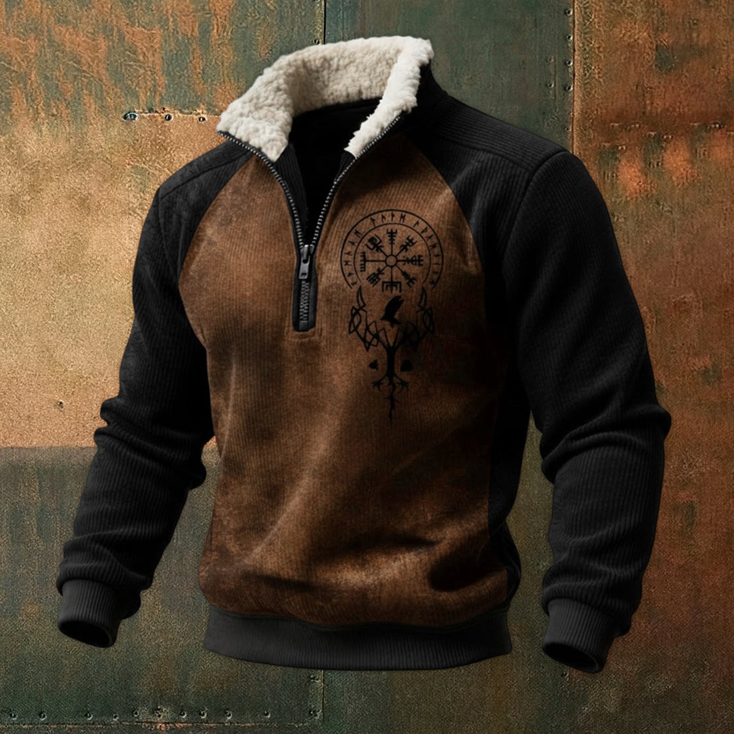 🔥 【S-5XL】Nová stylová podzimní/zimní mikina, teplá fleecová podšívka, měkký kožešinový límec, módní potisk.