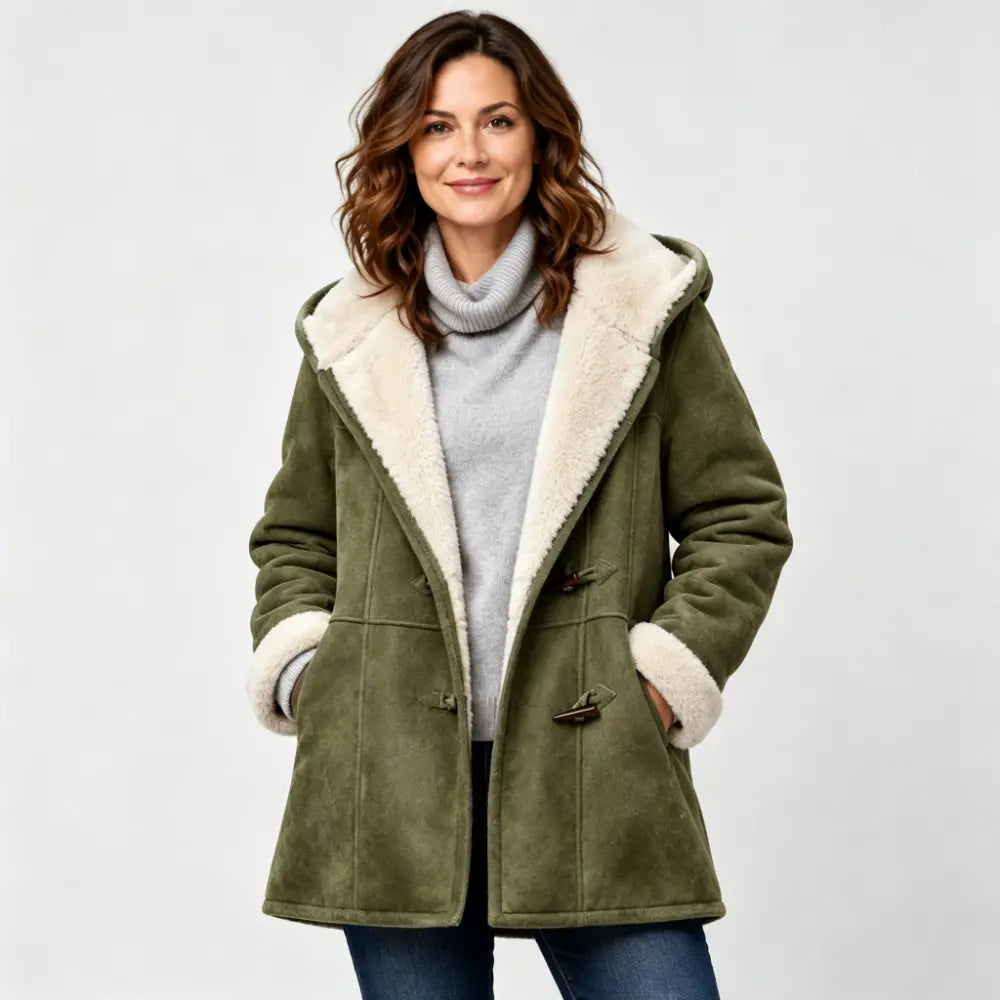 50% RABATU 💖 Elegancki i ciepły płaszcz damski z imitacji zamszu, z polarową podszewką. Rozmiary S–5XL, idealny na zimę.
