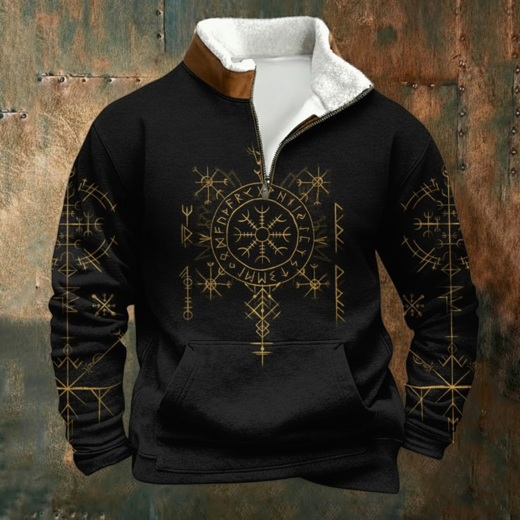 🔥 【S-5XL】Nová stylová podzimní/zimní mikina, teplá fleecová podšívka, měkký kožešinový límec, módní potisk.