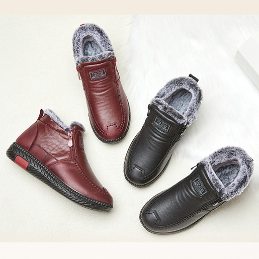 👢【35-41】【50% SLEVA】Dámské bavlněné kožené boty s měkkou podrážkou a protiskluzovou úpravou