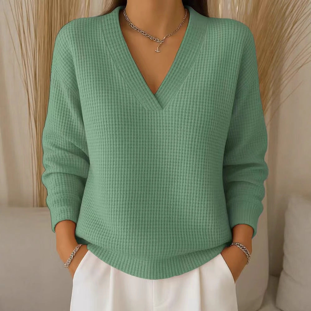 🔥 【S-3XL】 Elegantní a pohodlná dámská halenka s výstřihem do V