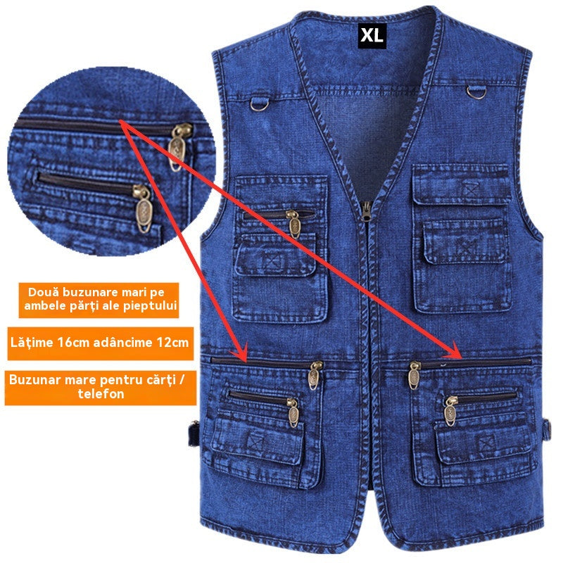 🔥 🦺50% REDUCERE【XL-7XL】Design atemporal, manoperă solidă - o vestă care se potrivește întotdeauna