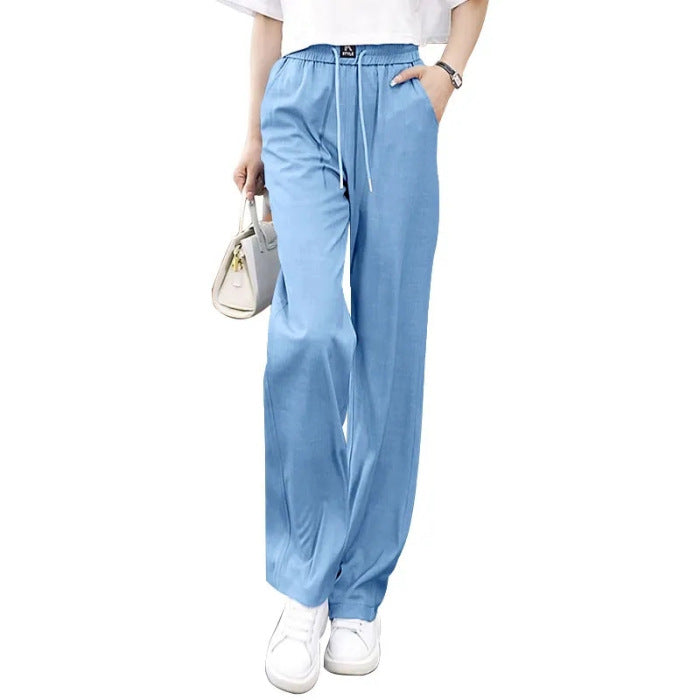 ❤️【S-3XL】Тънки широки дънки Ice Silk с висока талия