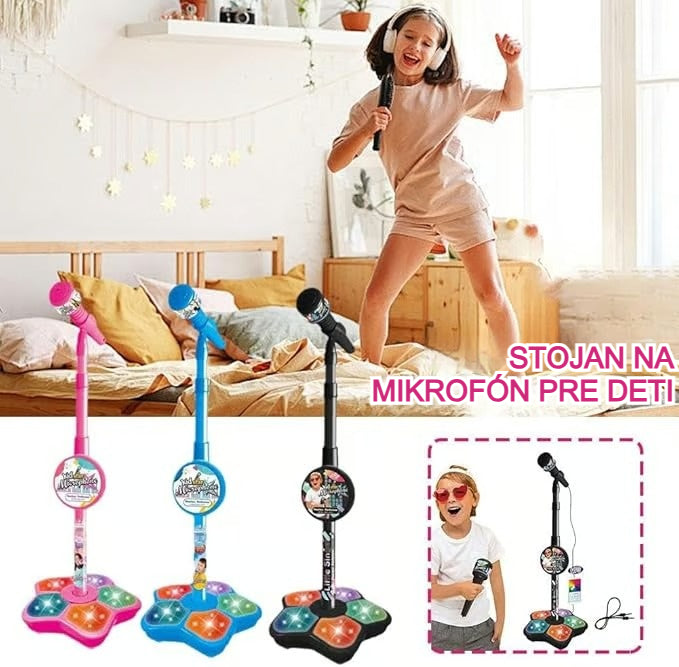 💥Hračka mikrofón, hračka karaoke prístroj so svetlom