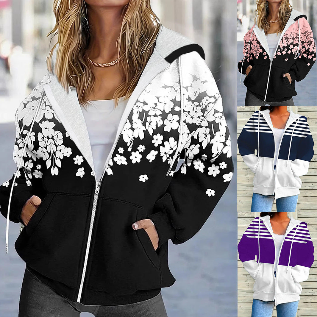 【50 % popust】【XL-5XL】Ženska jesenska jakna z zadrgo in kapuco, udobna in ležerna ženska oblačila