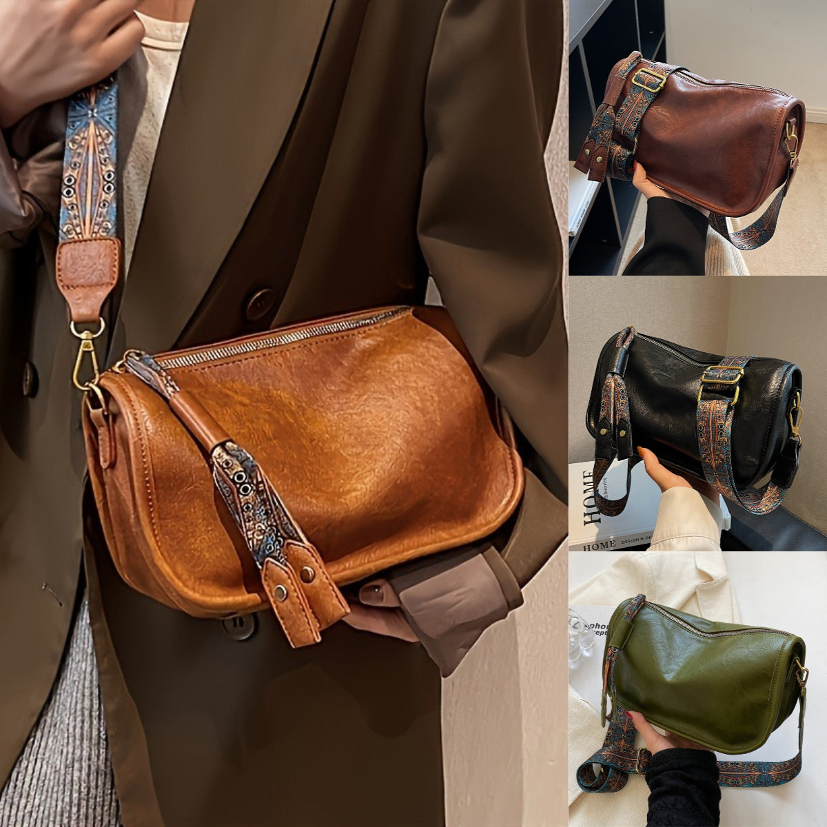 💥💥👜Nova trendovska torba za čez ramo v boemskem etničnem slogu s širokim naramnim pasom, najbolje prodajana torba za čez ramo z blazino