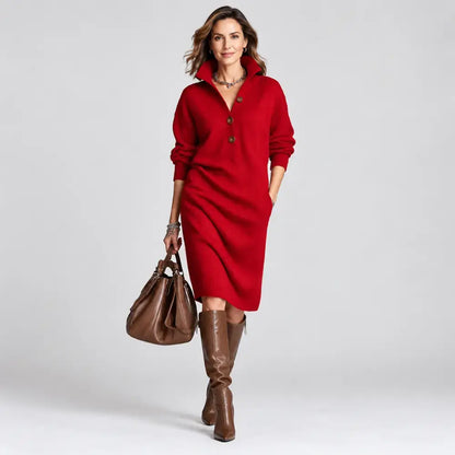 【S–3XL】Vestido de punto moderno con cuello, nueva colección 2026.