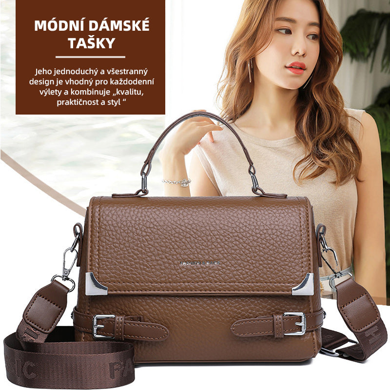 Nova minimalistična torba za čez ramo/čez telo velikega volumna iz pravega usnja v retro slogu