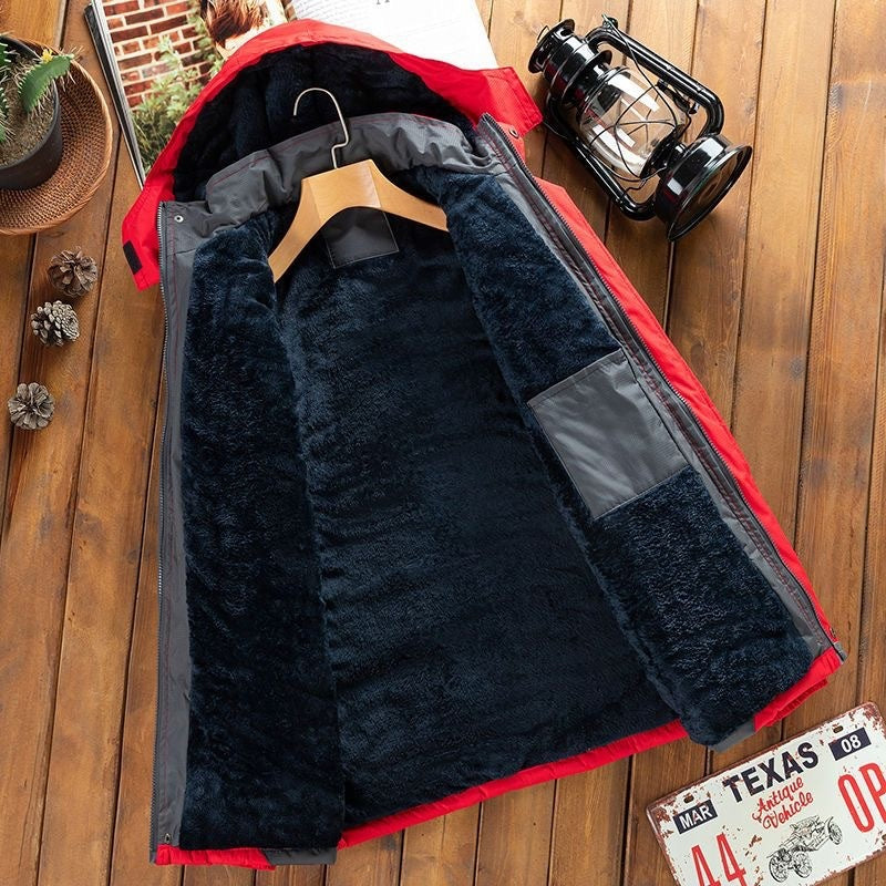 ❄️🧥【2XL-6XL】Moški zimski plašč, podložen s flisom, debel, odporen proti vetru, dežju in topel.