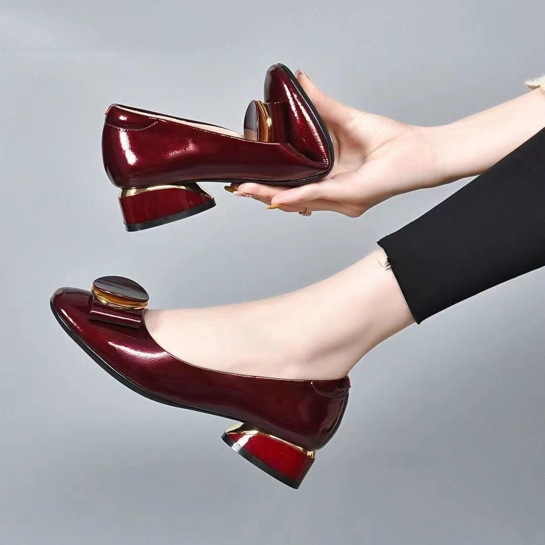 💥🔥👠2025 noua moda retro talpa moale respirabila toc gros catarama metalica marime mare pantofi dama