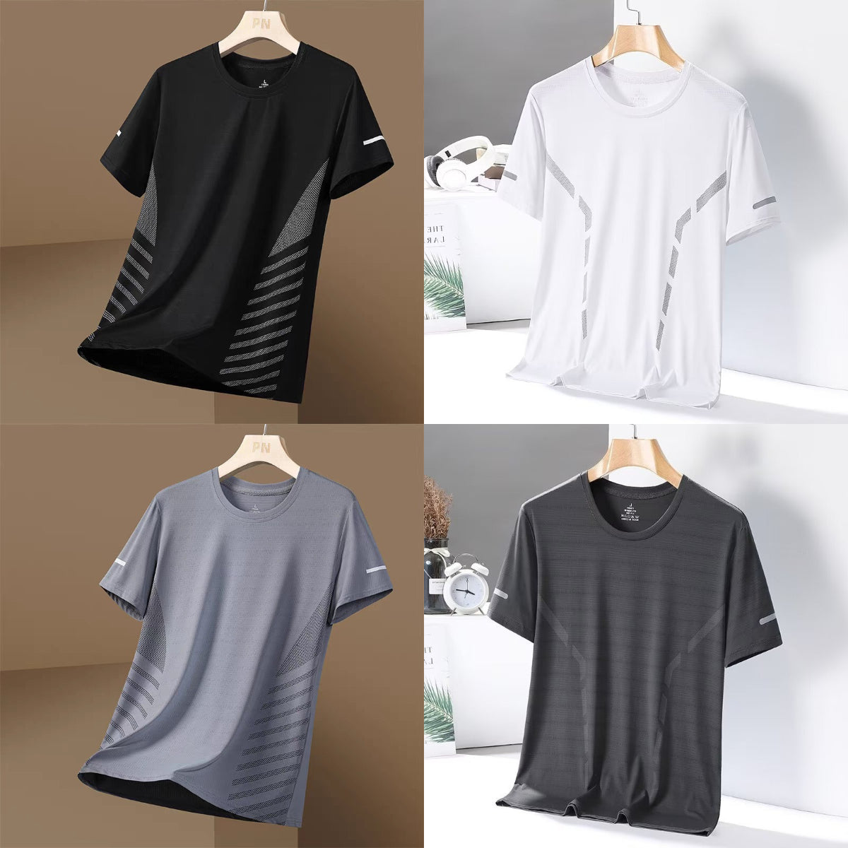 【🔥Oferta ograniczona czasowo】Krótki rękaw T-shirt z siateczki, rozciągliwy, casualowy ✅ Szybkoschnący design