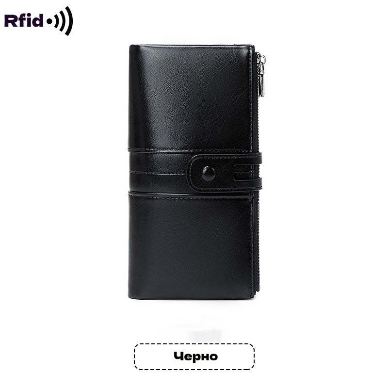 💼【50% sleva】【6 barev】Multifunkční peněženka, ručně vyrobená z pravé kůže, kartáč proti krádeži, dvojitý zip