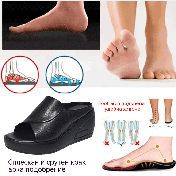 🔥👡【35-42】Модерни дамски сандали от естествена кожа с мека и дебела подметка 2025