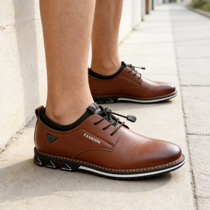 Oferta ograniczona czasowo🔥【rozmiary 38-48】Męskie biznesowe casualowe skórzane buty z okrągłym noskiem