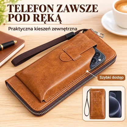 【50% taniej】💼 Wielofunkcyjny portfel męski, ręcznie wykonany z naturalnej skóry – nowy model