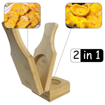 🍌 Drewniana prasa 2 w 1 do tostones i plantanów