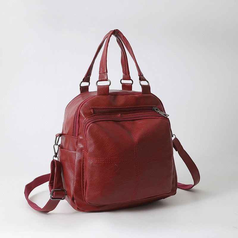 👜【50 % popust】Nahrbtnik iz mehkega usnja z veliko prostornino in zaščito pred krajo. Tristranska torba za čez ramo/čez telo.