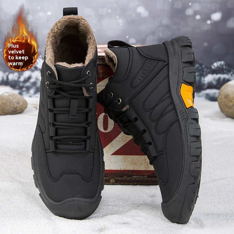 ❄️【39-44】 Král ochrany proti mrazu! Pánské volné vysoké sněhule, bavlněné boty s tlustou vlněnou podšívkou, protiskluzové a odolné proti opotřebení 🔥