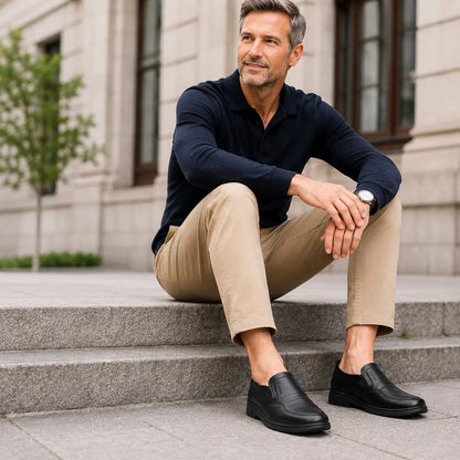 🔥【39-44】--1 para 129  zł.👞Męskie buty biznesowe, wykonane z oryginalnej skóry, z wygodną miękką podeszwą, odpowiednie na wiele okazji.