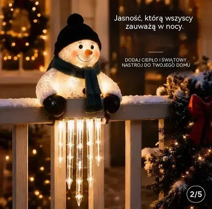 ☃️Dekoracja świetlna WinterGlow – Bałwan i sople