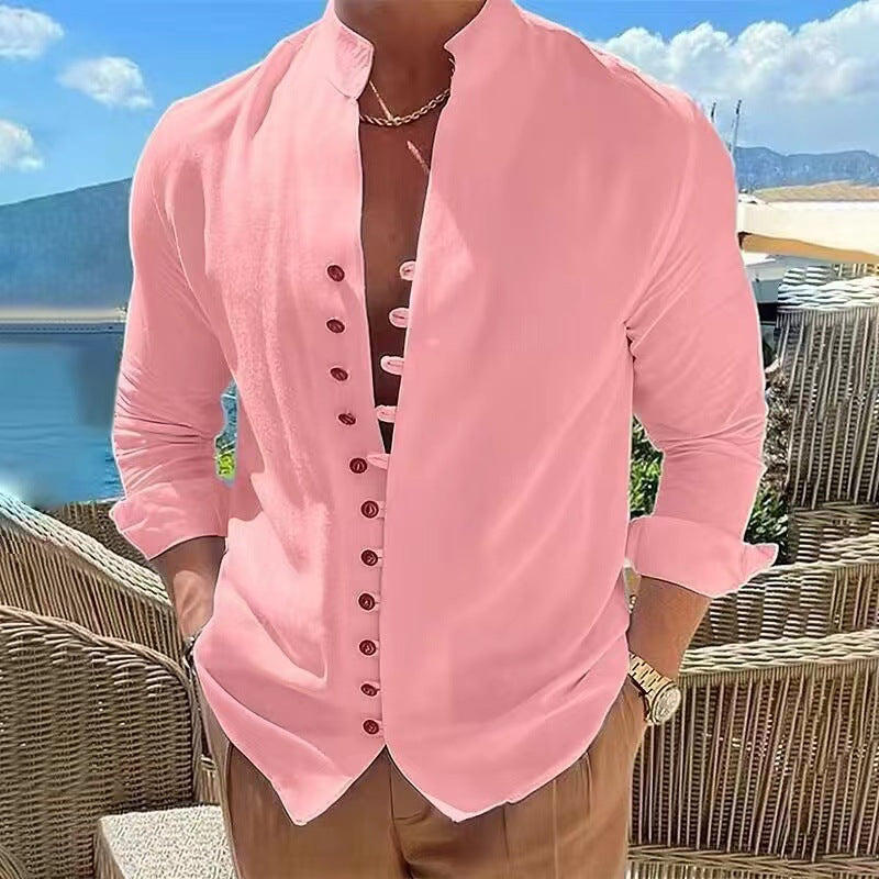 🌈👔【50% sleva 🔥】【S-3XL】😍Nová kolekce 2025, pánská bavlněná lněná košile nadměrných velikostí, košile s volným dlouhým rukávem
