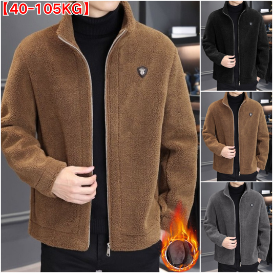 🔥【50% sleva】🔥【M-4XL】🐏Nová pánská zimní bunda z jehněčí kůže, silný teplý kabát pro volný čas