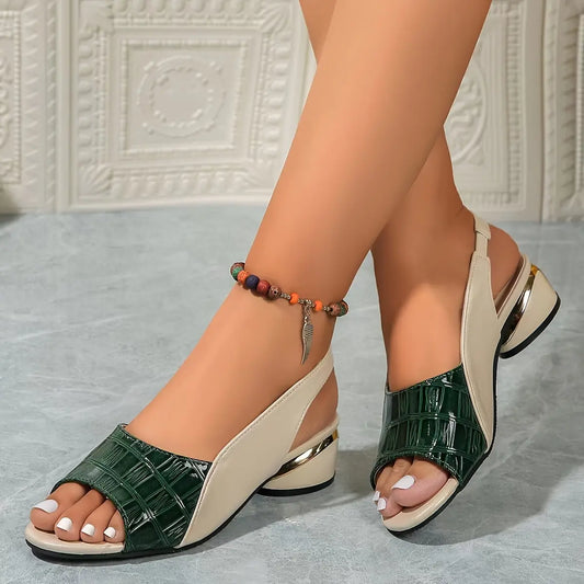🔥✨【35-43】Nueva moda primavera 2026 Elegantes sandalias de tacón alto de piel de cocodrilo gruesa para mujer