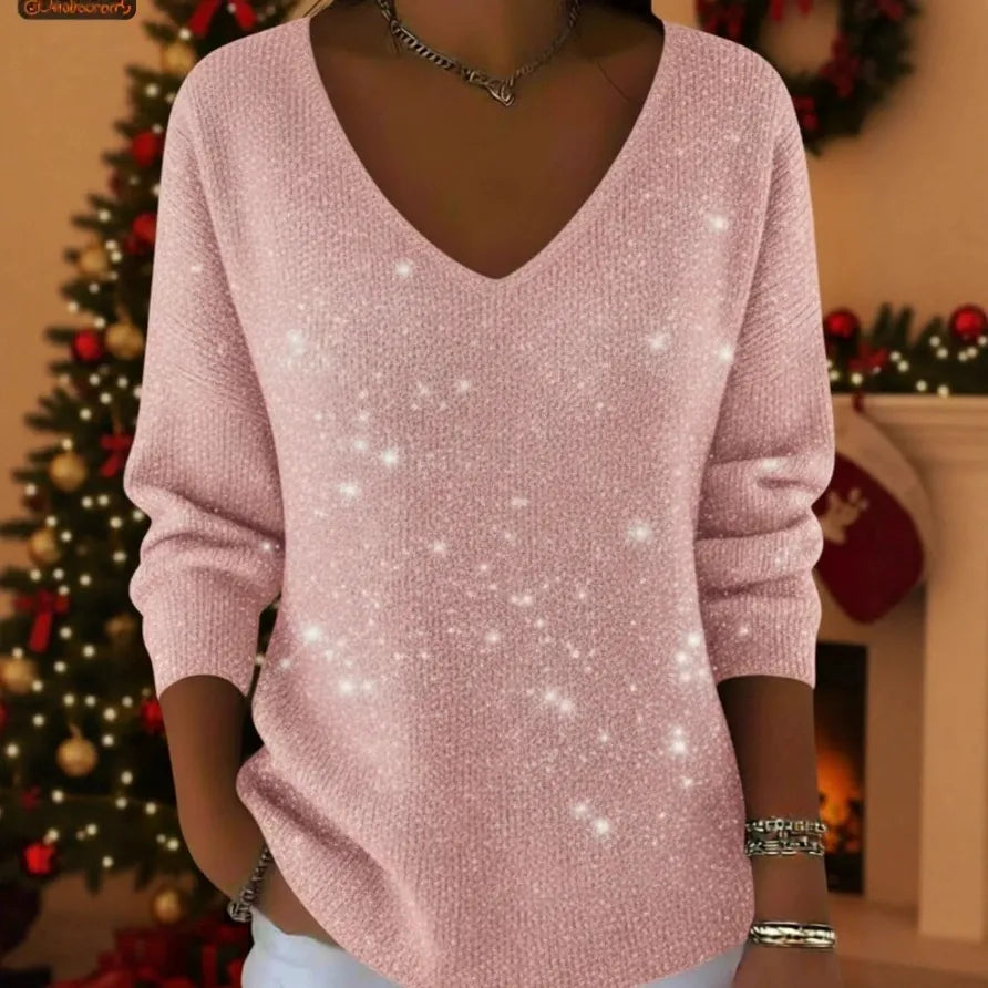 💥【50% zľava】👚👚Nový dámsky sveter s dlhým rukávom a výstrihom do V, jeseň/zima 2026