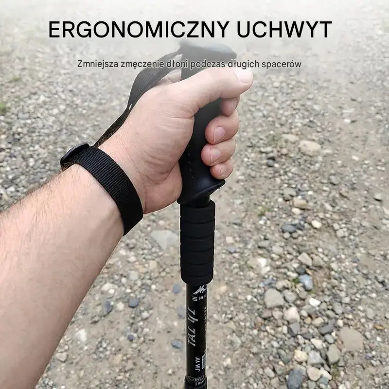 ⛺Regulowany kij trekkingowy ze stopu aluminium: wytrzymały, amortyzujący wstrząsy i lekki