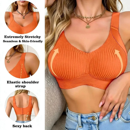 😍【Kupi enega, dobi enega brezplačno】Ženski enodelni modrček brez žice❤️【40–95 kg】Udobno in zračno