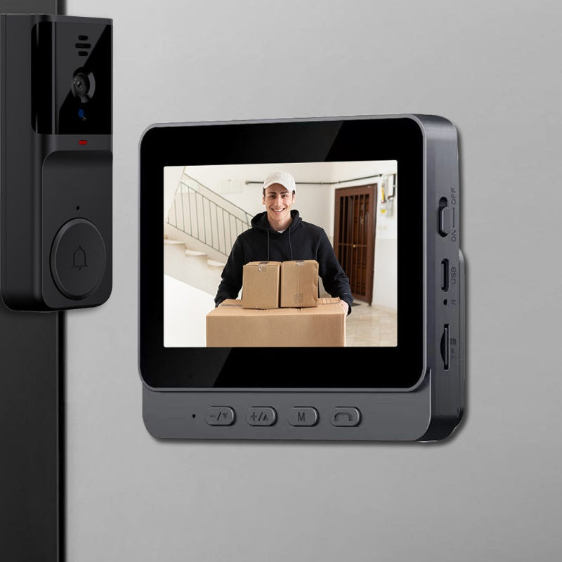 50%OFF🔥Bezdrôtová zvončeková kamera: 1080P HD, širokouhlý objektív 170°, 4,3-palcová obrazovka, vodotesnosť IPX65 do exteriéru, funkcia nočného videnia