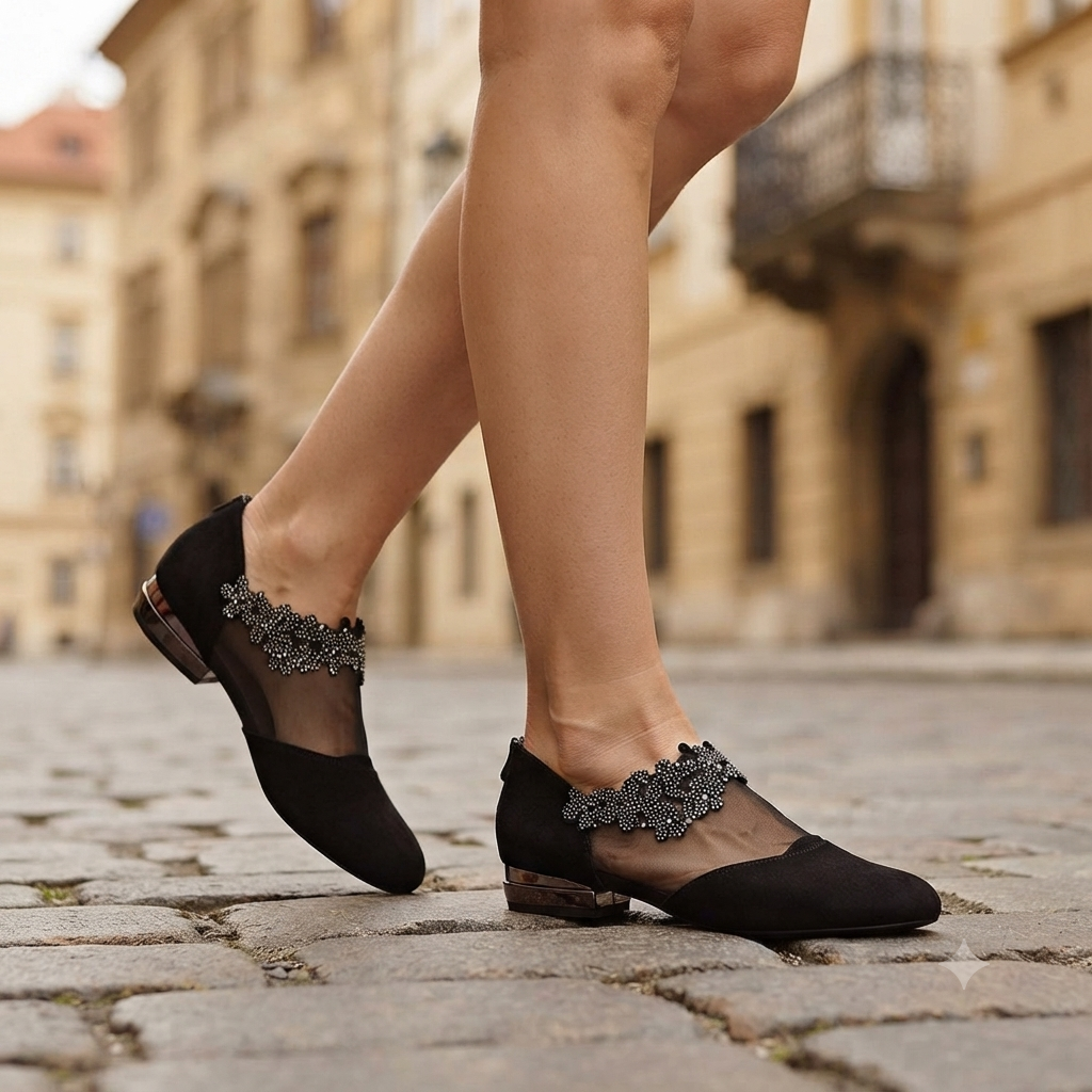 ✨【Rozmiary 35-41】🏆 Nowość Damskie Buty na Obcasie z Ażurową Siatką i Miękką Podeszwą