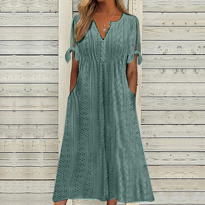 【🏆Hotovo predávaný produkt】👗Jednoduché a nádherné jednofarebné šaty