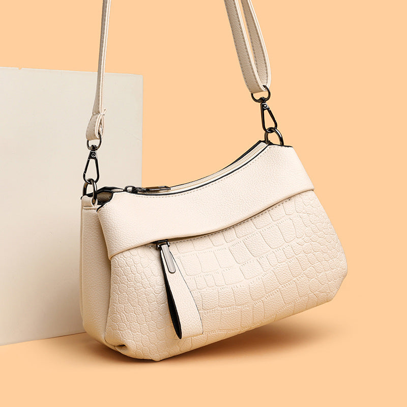 👜 【4 farby】Štýlová a jednoduchá viacpriehradková kabelka cez rameno/crossbody, všestranná mäkká taška.