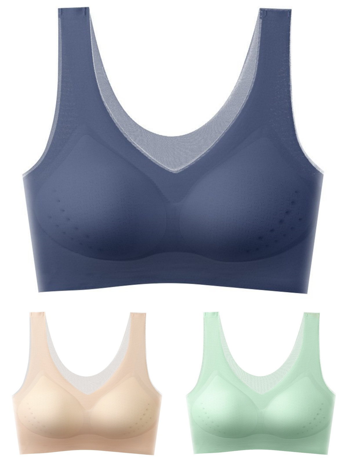 🏆【Promocija - 50% popusta-Set od 3 dijela】【40-120 kg】2025, bešavni grudnjak od ledene svile s efektom liftinga. Skupljanje kako bi se spriječilo progibanje