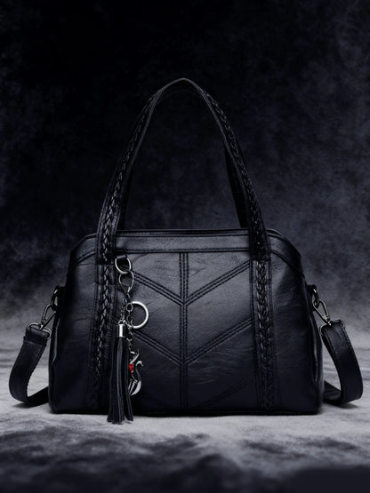 👜💟【50% ZNIŻKI】Torba z miękkiej skóry, torebka, duża pojemność, trzy przegrody, wodoodporna i odporna na zarysowania