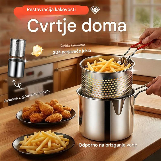 🍢🍖🍗 Ponev iz nerjavečega jekla - primerna za cvrtje