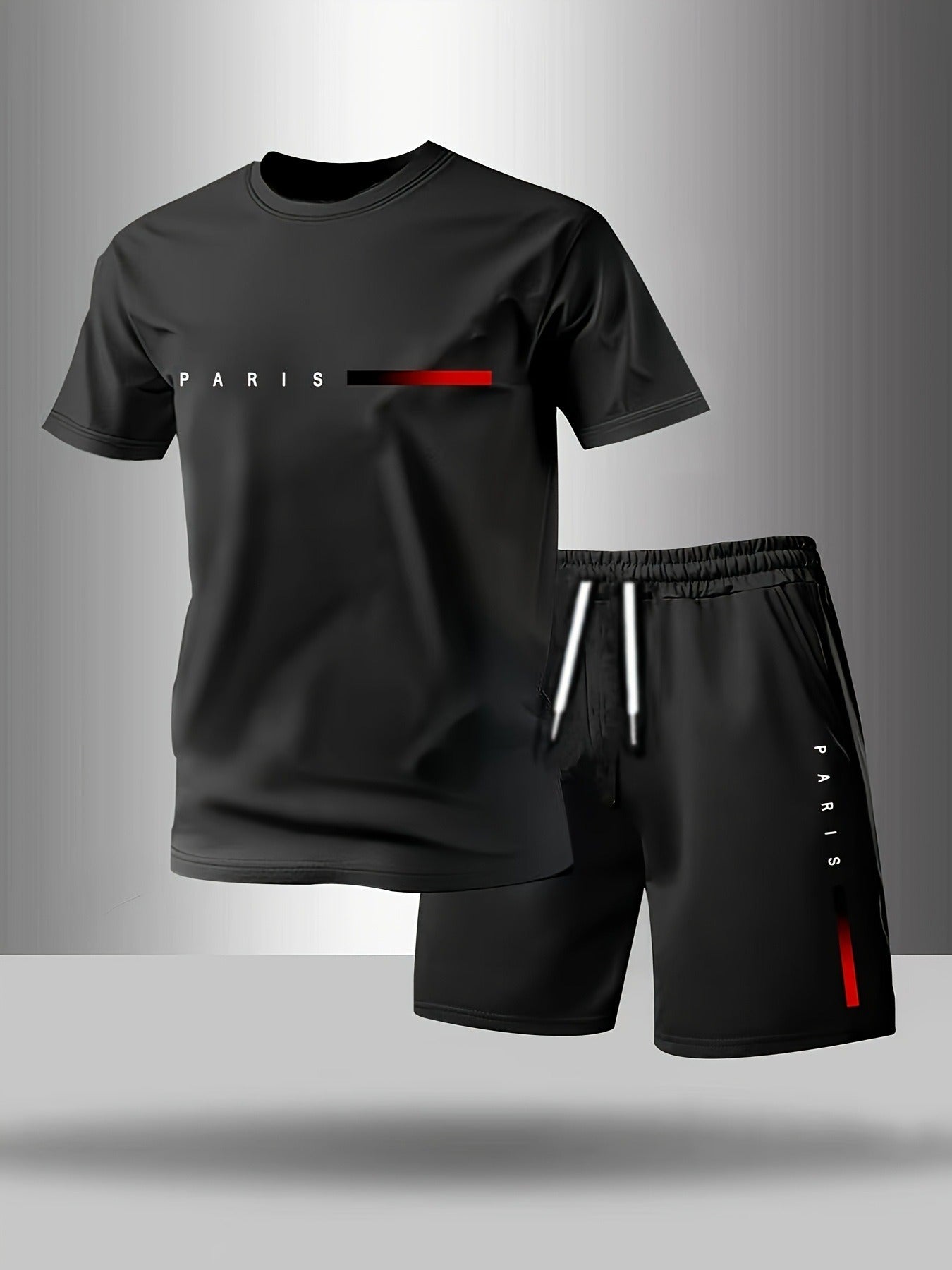 🎉😎【50% de descuento✨】Conjunto deportivo de verano de dos piezas para hombre: cómoda camiseta de manga corta y pantalones cortos, adecuados para el uso diario y para las vacaciones.