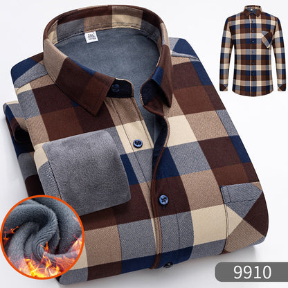 🔥Зимна разпродажба - 50% отстъпка👔Есенно-зимна топла бизнес риза с дълъг ръкав