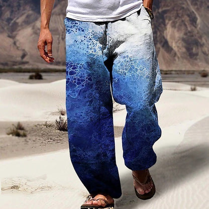 ✨👖【10 barev🌈】【S-6XL】😍 Pánské úzké kalhoty z bavlny a lnu ve větších velikostech, ležérní volný bohémský styl, kalhoty s širokým sedem