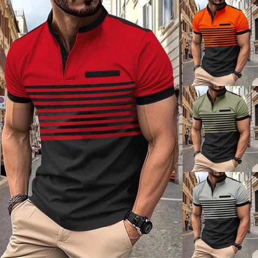 🔥Специална оферта за ограничено време👕🔥【S-3XL】Нова модна поло риза с райета и яка 2026