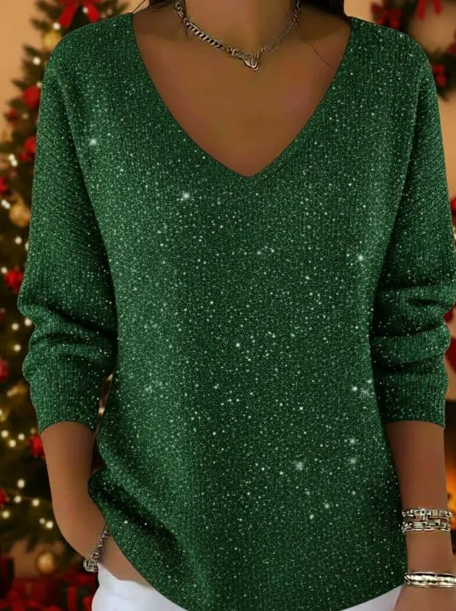 💥【50% zľava】👚👚Nový dámsky sveter s dlhým rukávom a výstrihom do V, jeseň/zima 2026