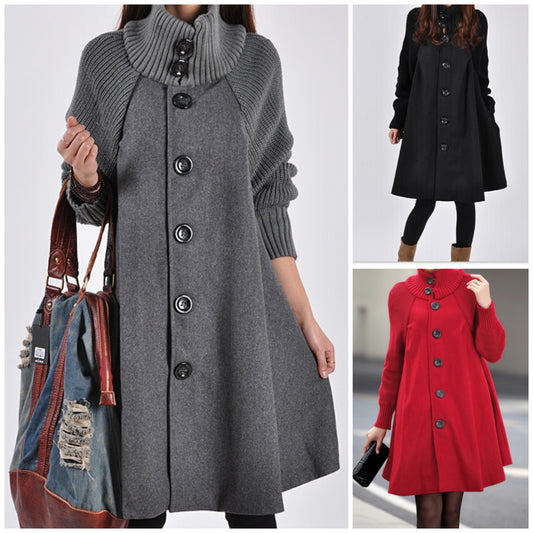 👗[50 % popust🔥🔥]【M-5XL】Nov ležerni volnen plašč srednje dolžine