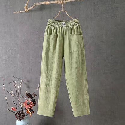 🌿🌈Ограничена по време оферта【M-4XL】Летни нови дамски панталони с широки крачоли за 2026 г., дишащи и удобни ежедневни панталони