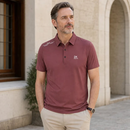 👔【M-4XL】2026 Koszulka polo męska z krótkim rękawem Ice Silk Thin, prosta i uniwersalna, elastyczna i niegniotąca się