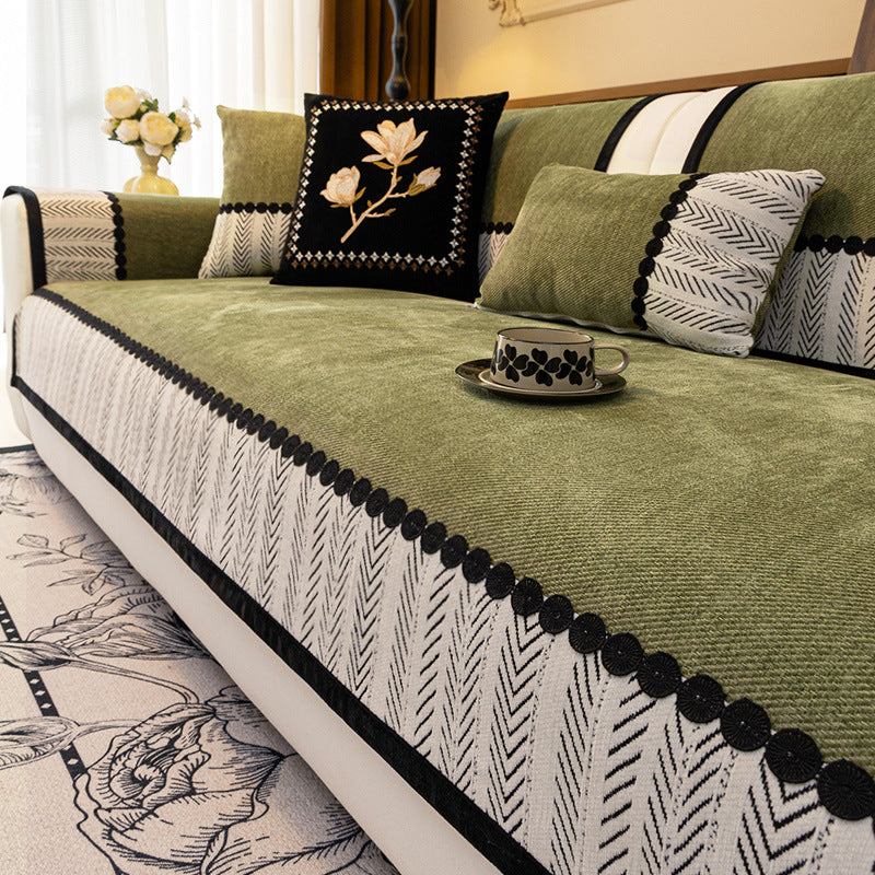 🏠🏠【50% ОТСТЪПКА！！！！】2025, нова висококачествена възглавница за диван в античен стил, целогодишен вариант, фиксирана неплъзгаща се покривка