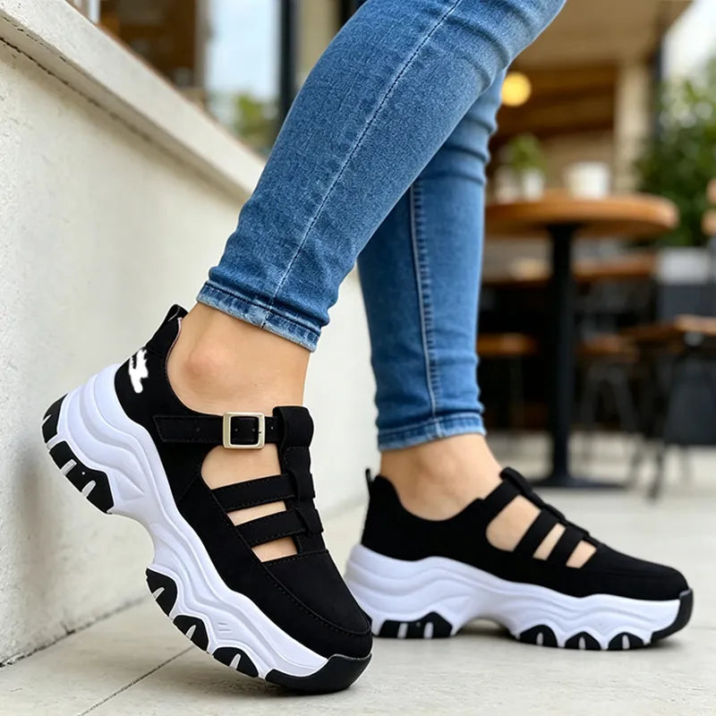 💥Oferta ograniczona czasowo💥【Rozmiary 35-43】Nowe, codzienne sandały sportowe, klamra, gruba podeszwa, okrągły nosek, klasyczne buty damskie